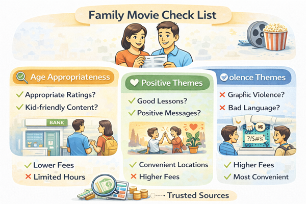 아이 영화 시청 기준을 부모 관점에서 정리한 가족 관람 체크 이미지