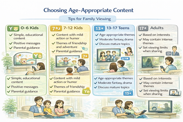 연령대별로 콘텐츠 시청 주의점 설명 이미지
